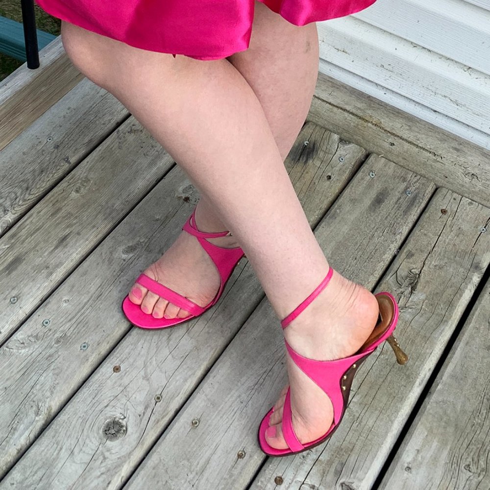 Patrick Cox pink leather sandals